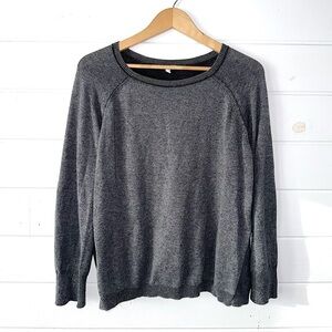 Eileen Fisher Plaited Organic Cotton Knit Fair Trade Bateau Neck Cropped Box Top